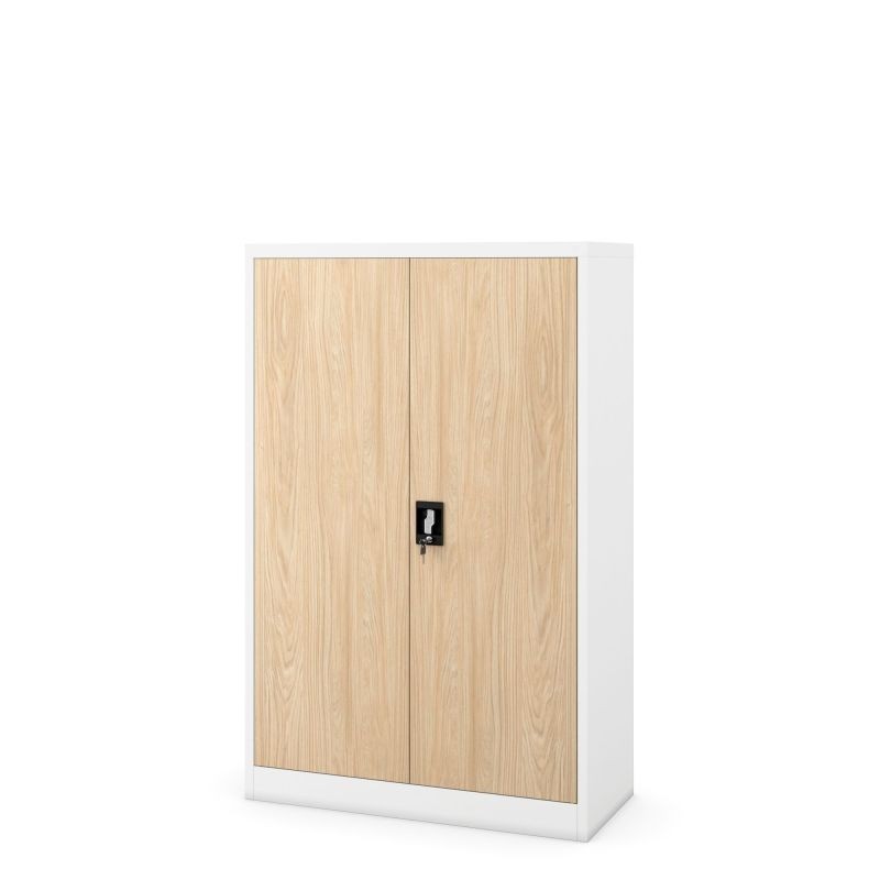 KEVIN metallist kontorikapp, 900 x 1400 x 400 mm, Eco Design: valge/sonoma tamm