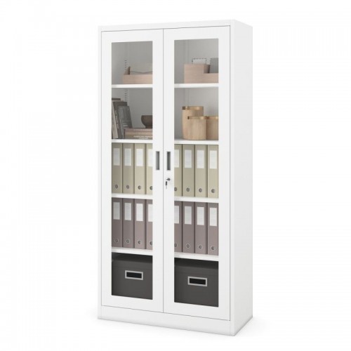 Klaasist ravimikapp, meditsiiniline vitriin Amelia, 900 x 1850 x 400 mm, valge