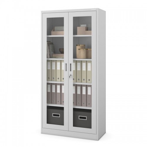 Klaasuksega kapp Amelia, 900 x 1850 x 400 mm, hall