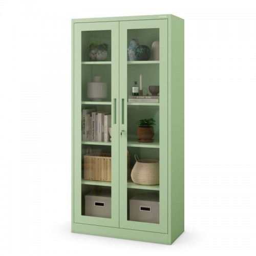 Vitraažkapp AMELIA, 900 x 1850 x 400 mm, Fresh Style: pastellroheline