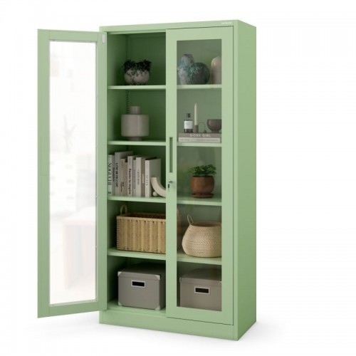 Vitraažkapp AMELIA, 900 x 1850 x 400 mm, Fresh Style: pastellroheline