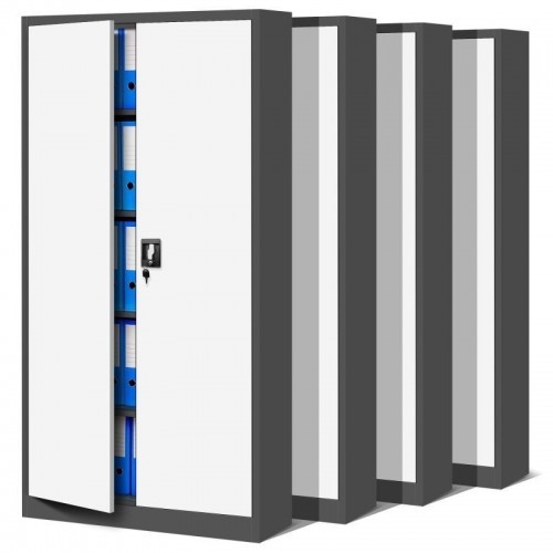 JAN metallist dokumendikappide komplekt, 4 osa, 900 x 1850 x 400 mm, antratsiitvalge