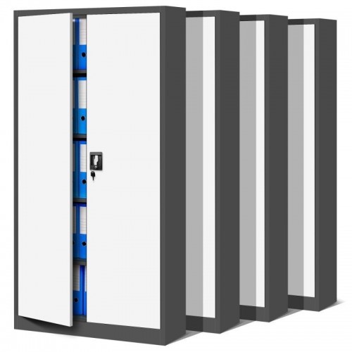 JAN H metallist kontorikappide komplekt, 4 osa, 900 x 1950 x 400 mm, antratsiitvalge