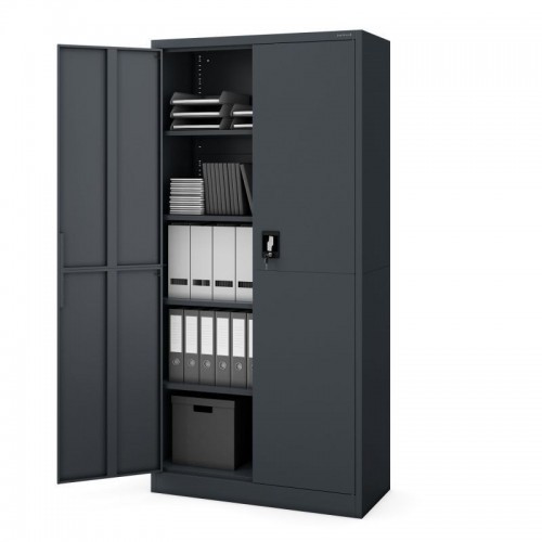 JAN metallist kontorikapp, 900 x 1850 x 400 mm, Smart: antratsiithall