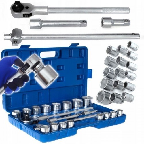 Mutrivõtmed 6-otsalised 3/4" sepistatud CRV 21 tk. TIR, räikvõti, suured padrunid