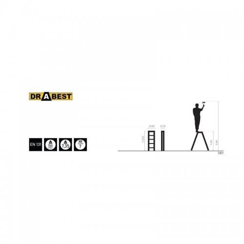 Kahepoolne alumiiniumredel DRABEST DD7