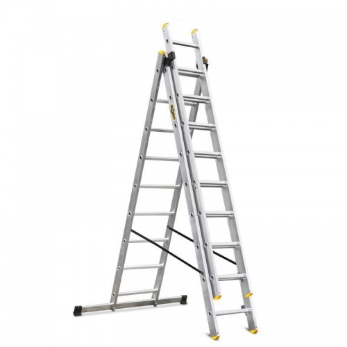 Kolmeosaline multifunktsionaalne redel DRABEST PRO 3x9