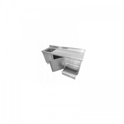 180 cm kapp valamu ja sahtlitega, täielikult roostevabast terasest