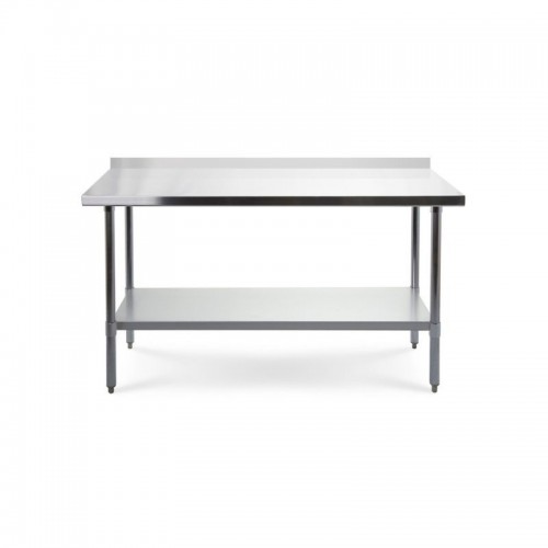 Töölaud 180x60 cm roostevabast terasest pealispinna ja seinaäärega