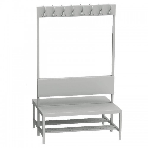 Kahepoolne riietusruumi pink riidepuudega