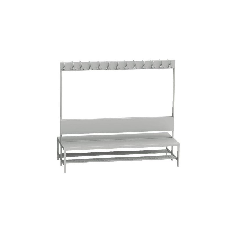 Kahepoolne riietusruumi pink riidepuudega