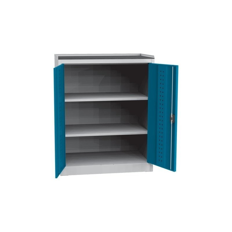 Universaalne töökojakapp kahe riiuliga