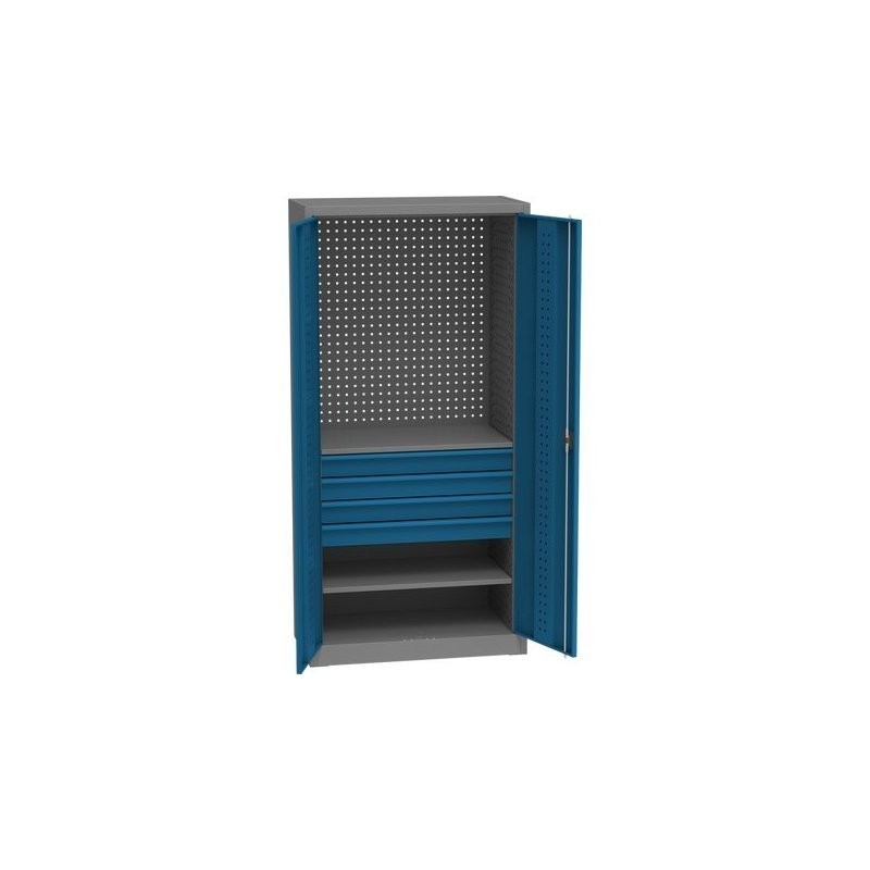 Universaalne töökojakapp DVB perforatsiooniga, 4 sahtli ja 2 riiuliga