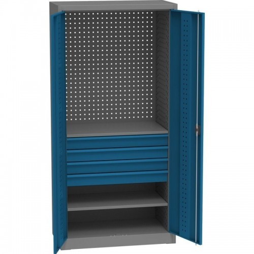 Universaalne töökojakapp DVB perforatsiooniga, 4 sahtli ja 2 riiuliga