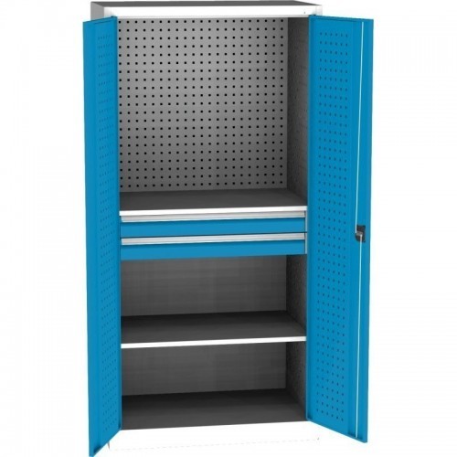 Tugev SPD universaalne töökojakapp DVB perforatsiooniga, 2 sahtli ja 2 riiuliga