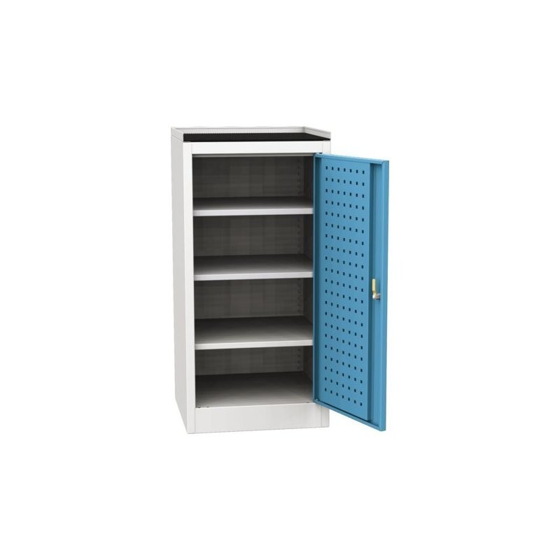 Töökoja tööriistakapp raamitud kummist töötasapinnaga