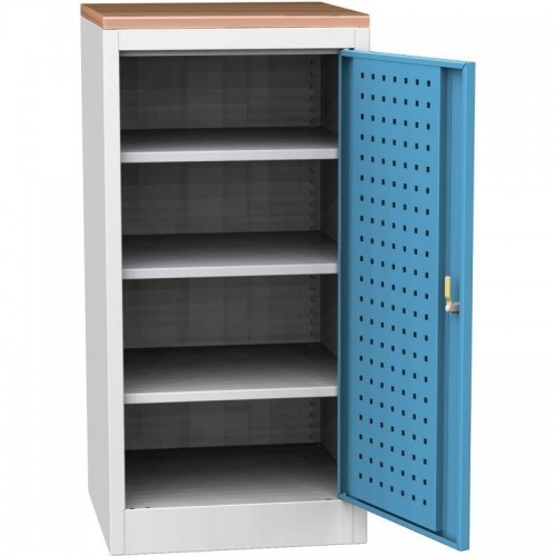 Töökoja tööriistakapp pöögist töötasapinnaga