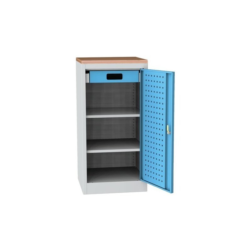 Töökoja tööriistakapp pöögist töötasapinnaga