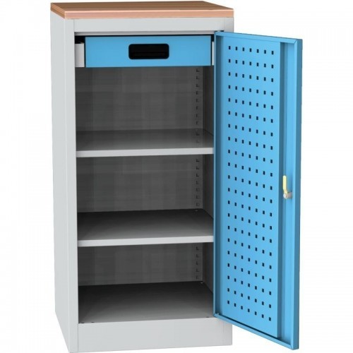 Töökoja tööriistakapp pöögist töötasapinnaga