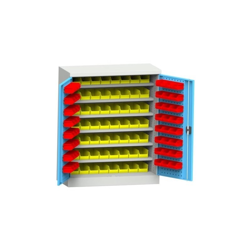 Töökoja kapp plastkastidega