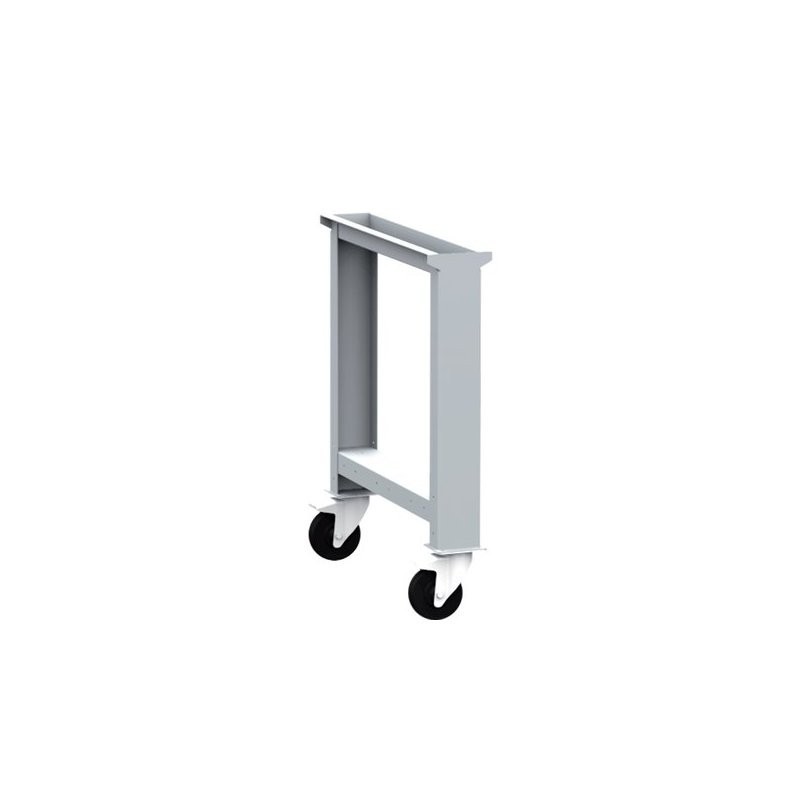 Veerev jalg kahe pöörleva rattaga, millel on pidurid