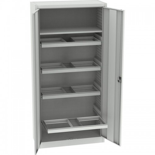 Universaalne kapp 4 väljatõmmatava raamiga A4 kaustade riputamiseks + 1 riiul